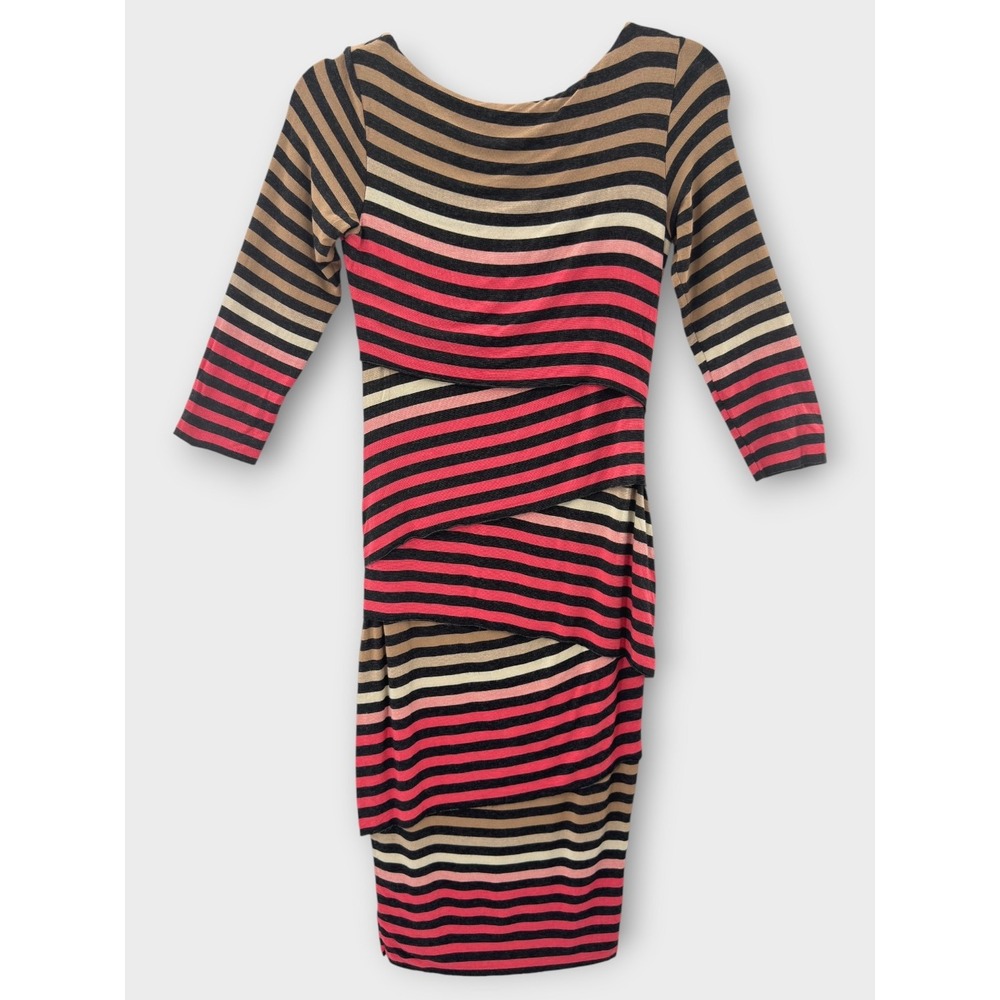 Anthropologie Bailey 44 Striped Column Dress S Bandage Lagenlook Knit Bodycon - Picture 4 of 16